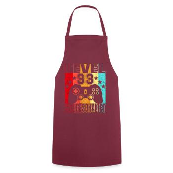 33 Jahre Geburtstagsshirt Zocker Gamer 33. - Kochschürze - Bordeaux - Vorne - AI Model Male 185 dark (185cm)