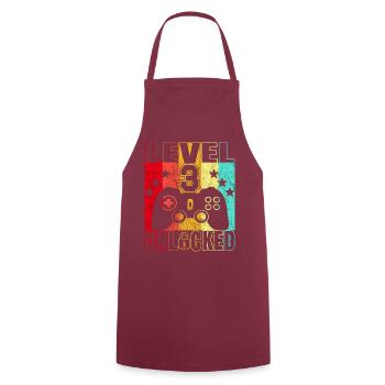 Chemise anniversaire 3 ans Gamer 3. - Tablier de cuisine - bordeaux - Devant - AI Model Male 185 dark (185cm)