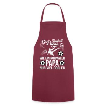 Fussballer Fussball Papa Vater Vatertag - Kochschürze - Bordeaux - Vorne - AI Model Male 185 dark (185cm)