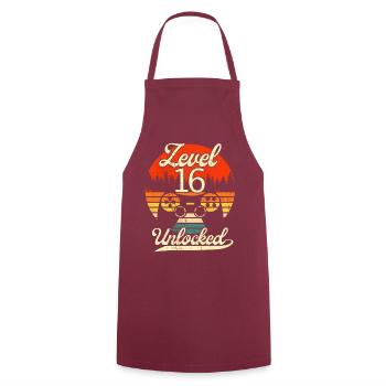 Level 16 Unlocked Männer Gamer 16 Geburtstag Gamer - Kochschürze - Bordeaux - Vorne - AI Model Male 185 dark (185cm)