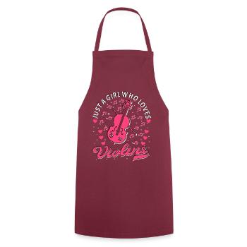 Violin Music Violin Player Musician - Cooking Apron - bordeaux - Front - AI Model Male 185 dark (185cm)