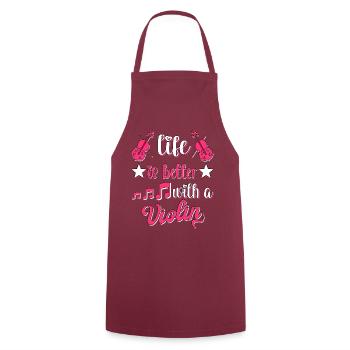 Violin Music Violin Player Musician - Cooking Apron - bordeaux - Front - AI Model Male 185 dark (185cm)