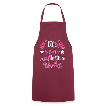 Violin Music Violin Player Musician - Cooking Apron - bordeaux - Front - AI Model Male 185 dark (185cm)