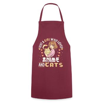 Anime Girl. Anime Merch. Otaku Manga - Cooking Apron - bordeaux - Front - AI Model Male 185 dark (185cm)