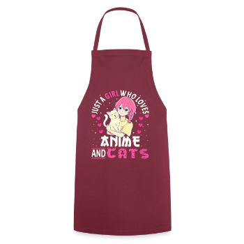 Anime Girl. Merch Anime. Otaku Manga - Tablier de cuisine - bordeaux - Devant - AI Model Male 185 dark (185cm)