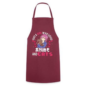Anime Girl. Anime Merch. Otaku Manga - Cooking Apron - bordeaux - Front - AI Model Male 185 dark (185cm)