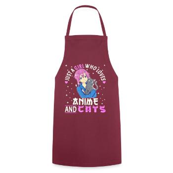 Anime Girl. Anime Merch. Otaku Manga - Cooking Apron - bordeaux - Front - AI Model Male 185 dark (185cm)