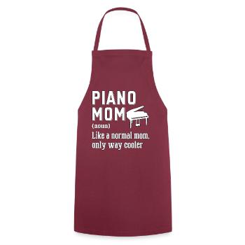 Pianiste Pianiste Piano - Tablier de cuisine - bordeaux - Devant - AI Model Male 185 dark (185cm)
