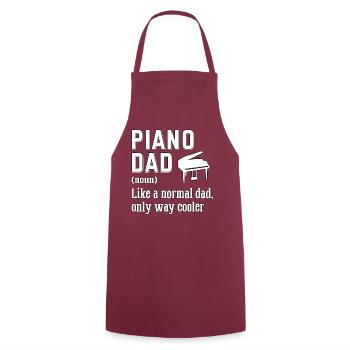 Pianiste Pianiste Piano - Tablier de cuisine - bordeaux - Devant - AI Model Male 185 dark (185cm)