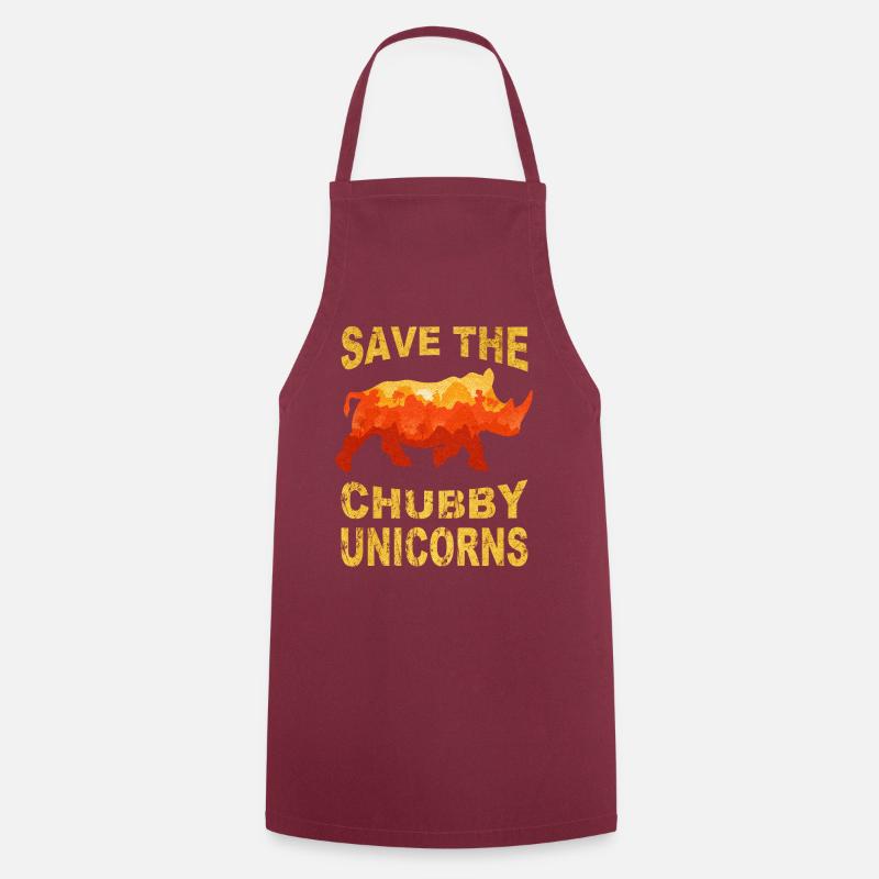 save the chubby uniicorns - Cooking Apron - bordeaux