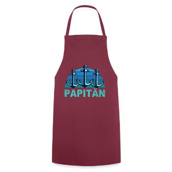 Papitän Vater Papa Kapitän Retro Anker Vatertag - Kochschürze - Bordeaux - Vorne - AI Model Male 185 dark (185cm)