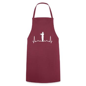 Flûtiste Joueur de flûte - Tablier de cuisine - bordeaux - Devant - AI Model Male 185 dark (185cm)
