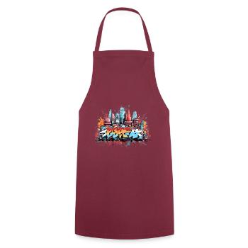 Urban Graffiti Abstract Street Art Clothing - Cooking Apron - bordeaux - Front - AI Model Male 185 dark (185cm)