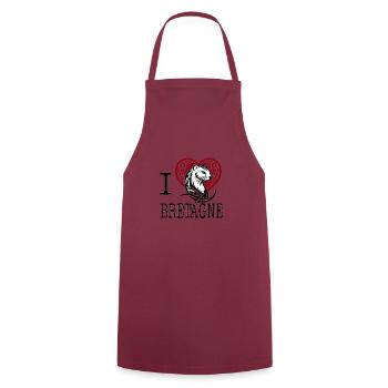 I Love Bretagne Tribal Celtic Ermine - Cooking Apron - bordeaux - Front - AI Model Male 185 dark (185cm)