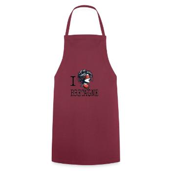 I love Bretagne bretonne amoureuse - Cooking Apron - bordeaux - Front - AI Model Male 185 dark (185cm)