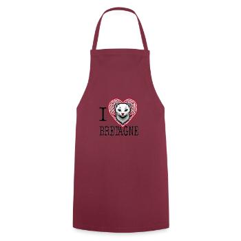 I Love Bretagne Tribal Celtic Ermine - Cooking Apron - bordeaux - Front - AI Model Male 185 dark (185cm)