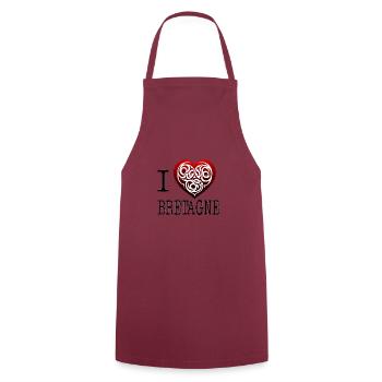 I Love Brittany Celtic Tribal Heart - Cooking Apron - bordeaux - Front - AI Model Male 185 dark (185cm)