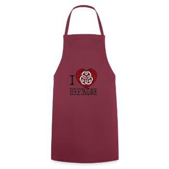 I Love Brittany Celtic Triskel Heart - Cooking Apron - bordeaux - Front - AI Model Male 185 dark (185cm)