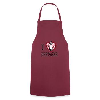 I Love Bretagne Celtic Lighthouse of Brittany - Cooking Apron - bordeaux - Front - AI Model Male 185 dark (185cm)