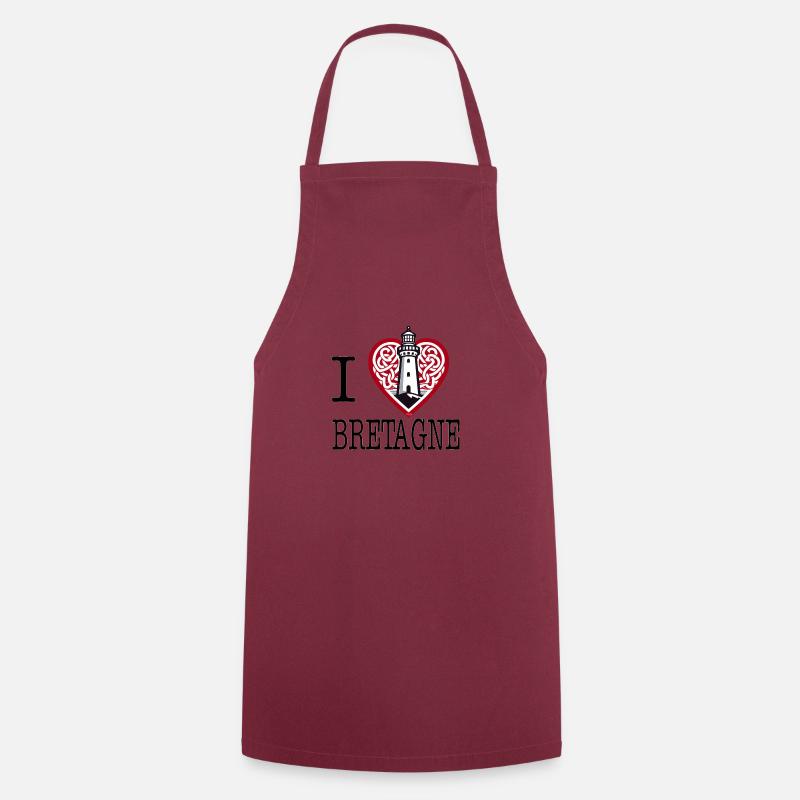 i love bretagne phare celtique de bretagne - Tablier de cuisine - bordeaux