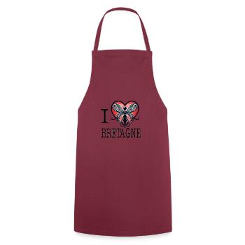 i love brittany coeur de fée FairyBreizh - Cooking Apron - bordeaux - Front - AI Model Male 185 dark (185cm)