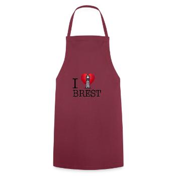 i love Brest by i love bretagne - Kochschürze - Bordeaux - Vorne - AI Model Male 185 dark (185cm)