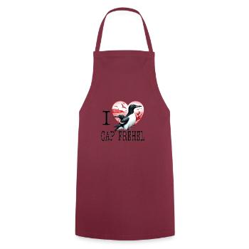 I love cap frehel by i love bretagne - Cooking Apron - bordeaux - Front - AI Model Male 185 dark (185cm)