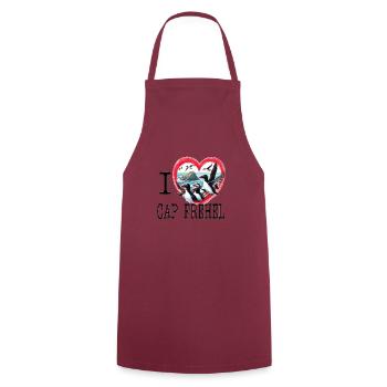 I Love Bretagne Cap Frehel Guillemot de Troil - Cooking Apron - bordeaux - Front - AI Model Male 185 dark (185cm)