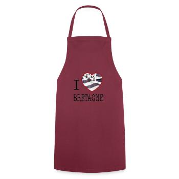 I Love Brittany Heart of Flag - Cooking Apron - bordeaux - Front - AI Model Male 185 dark (185cm)