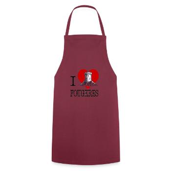 I love fougeres by i love bretagne - Cooking Apron - bordeaux - Front - AI Model Male 185 dark (185cm)