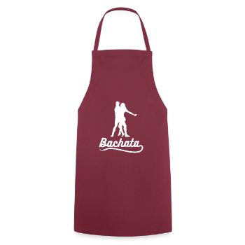 Bachata-Paar verbindet Weiß - Kochschürze - Bordeaux - Vorne - AI Model Male 185 dark (185cm)