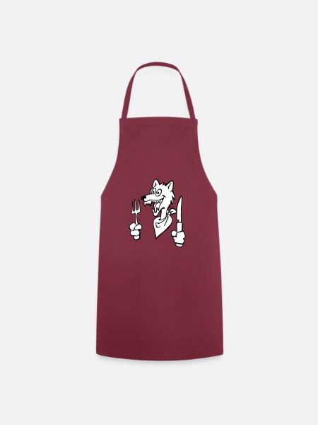 Hungriger Wolf - Kochschürze - Bordeaux