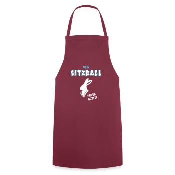 Sitzball Oster Outfit Sitzballspieler Frohe Ostern - Kochschürze - Bordeaux - Vorne - AI Model Male 185 dark (185cm)