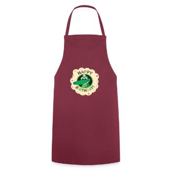 Happy Birthday | Birthday | Crocodile - Cooking Apron - bordeaux - Front - AI Model Male 185 dark (185cm)