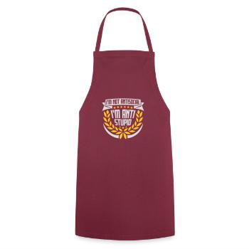 not antisocial anti stupid - Cooking Apron - bordeaux - Front - AI Model Male 185 dark (185cm)