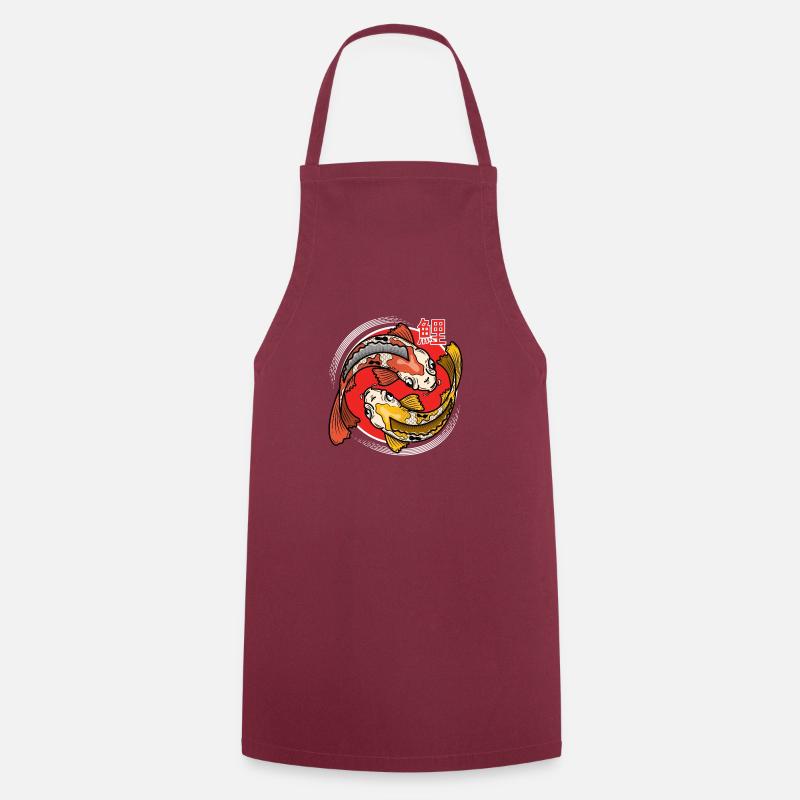 Koi Circle - Cooking Apron - bordeaux