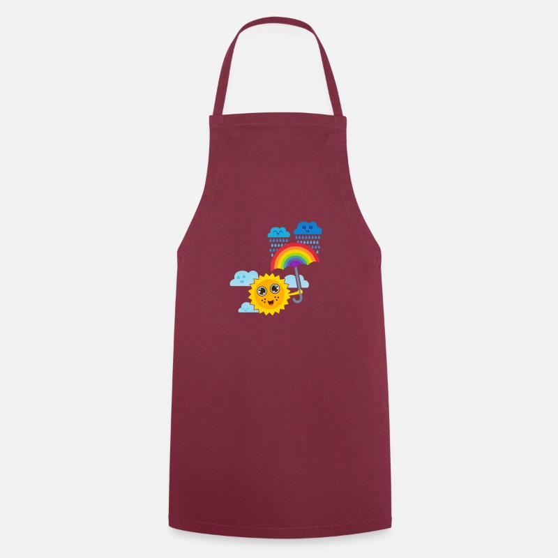Sun & Rainbow Umbrella - Cooking Apron - bordeaux