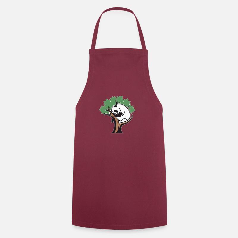 Panda dans un arbre - Tablier de cuisine - bordeaux