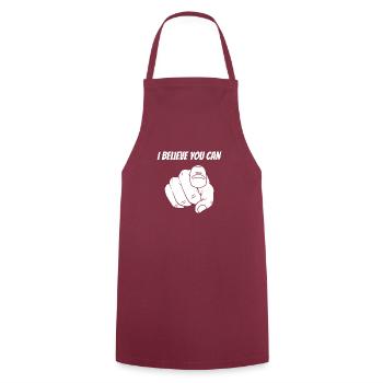 I Believe You Can’ Motivational Clothing - Cooking Apron - bordeaux - Front - AI Model Male 185 dark (185cm)