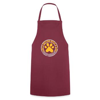 better with a dog - Cooking Apron - bordeaux - Front - AI Model Male 185 dark (185cm)