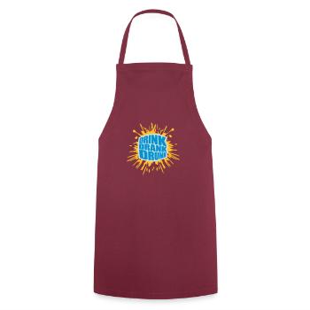 drink drank drunk Zitat - Kochschürze - Bordeaux - Vorne - AI Model Male 185 dark (185cm)