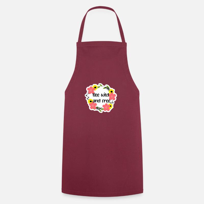 Bee Sticker Bee Bee Wasps with Saying - Cooking Apron - bordeaux