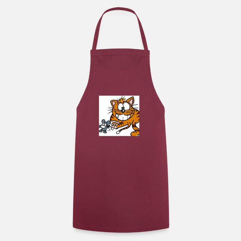 cat and mouse - Cooking Apron - bordeaux