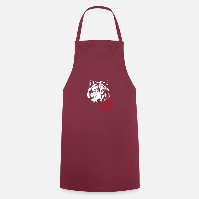 Wolf's Head - Cooking Apron - bordeaux