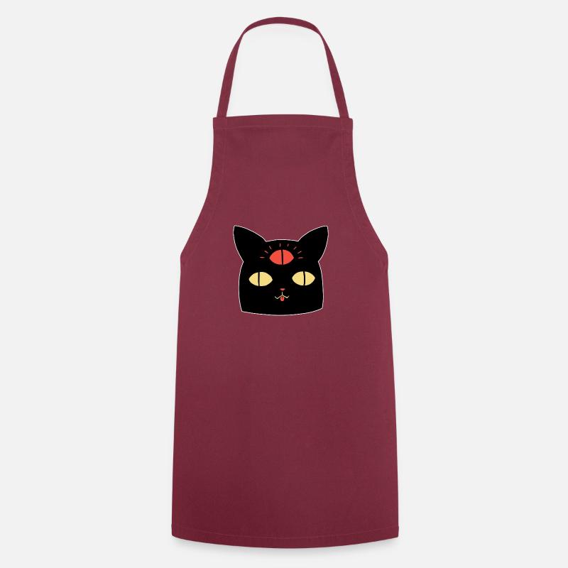 Cat and Third Eye - Cooking Apron - bordeaux