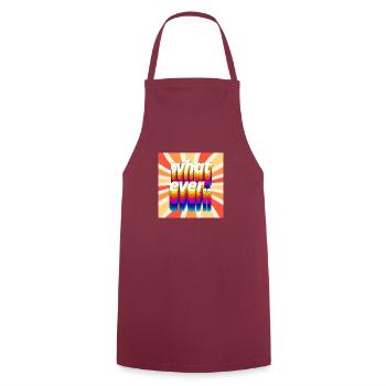 Retro Colourful "Whatever" Typography Design - Cooking Apron - bordeaux - Front - AI Model Male 185 dark (185cm)