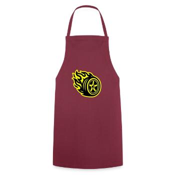 Reifen Flamme Auto - Kochschürze - Bordeaux - Vorne - AI Model Male 185 dark (185cm)
