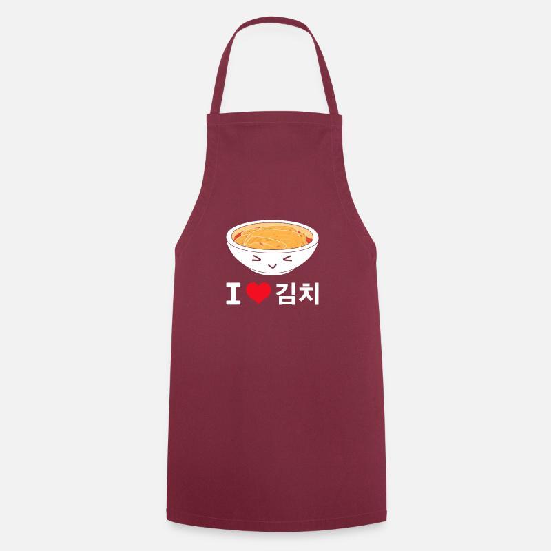 Corée du Sud Coréen Nourriture Kimchi Légumes - Tablier de cuisine - bordeaux