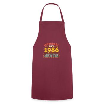 Légendaire depuis 1986 Edition Limitée - Tablier de cuisine - bordeaux - Devant - AI Model Male 185 dark (185cm)