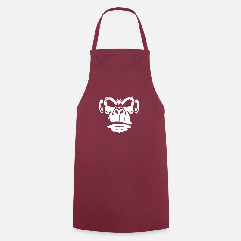Singe - Tablier de cuisine - bordeaux